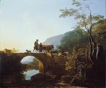 Pont dans un paysage italien, 1653-54Dulwich