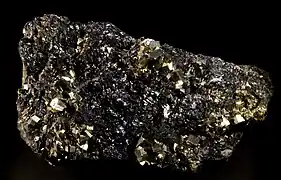 Pyrite et sphalérite - mines de Huaron, Pérou (18 × 11 cm)