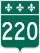 Panneau route 220