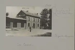 center>Carte postale de la gare avant 1914.