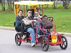 Un quadricycle en action.