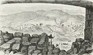 Carrières de Tourah dans l'Antiquité, gravure de B. Strassberger, New York, 1878.