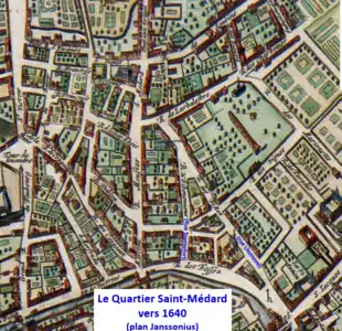 Quartier St-Médard vers 1640