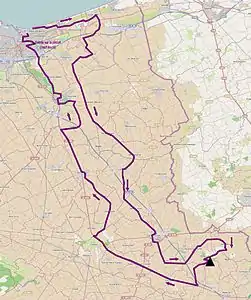 Parcours schématisé de la cinquième étape.