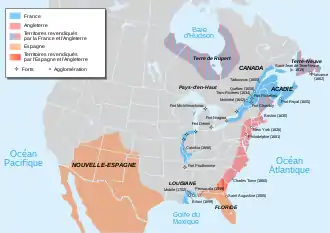 carte de l'Amérique du Nord