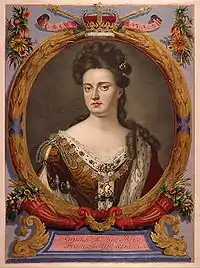 Portrait en buste d'une femme entouré d'une couronne de lauriers dorée