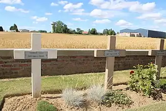 Les tombes de soldats français.