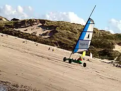 Char à voile sur la plage de Quend.