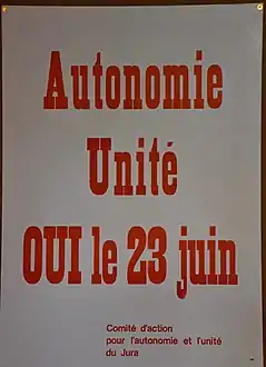 Affiche en faveur du oui.