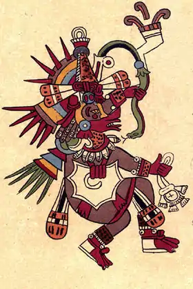 Représentation de Quetzalcoatl (Codex Borbonicus, p. 22).