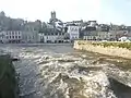 Quimperlé : l'Ellé en crue à sa confluence avec l'Isole (3 janvier 2014).