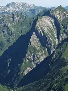 Vue du Rädlergrat depuis le sommet du Rauheck