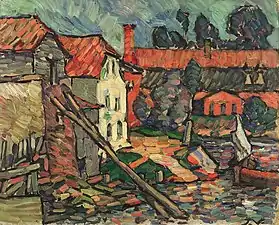 Jaan Vahtra (et) (1882–1947), Moulin de Räpina, 1913. Panneau, huile.