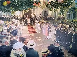 Étienne Mondineu, Réception du Président Fallières à la sous-préfecture de Nérac, 1909.