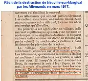 .Récit de la destruction de Neuville-sur-Margival en mars 1917.