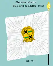 drapeau colonel du Régiment de Pfyffer 1672 - 1689 (revers)