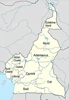 Localisation de Régions du Cameroun