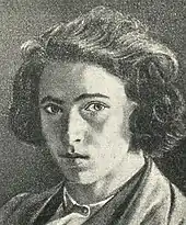 Portrait au crayon d'un jeune homme chevelu.