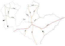 Schéma représentatif du réseau routier du Teilleul