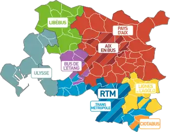 Carte des réseaux de transport de la métropole