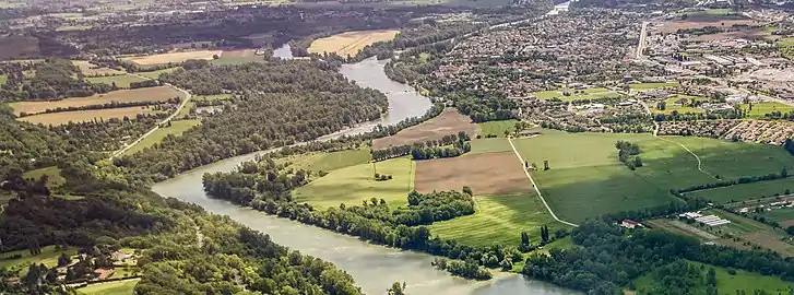 Portet-sur-Garonne et la réserve naturelle régionale Confluence Garonne-Ariège en 2015.