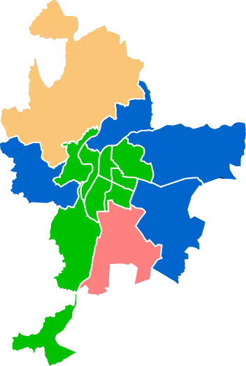 Résultat par circonscription métropolitaine au premier tour.