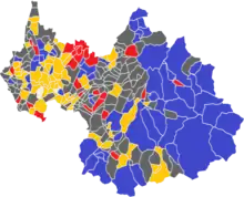 Carte des communes de la Savoie par candidat arrivé en tête à l'issue du premier tour des élections présidentielles de 2017