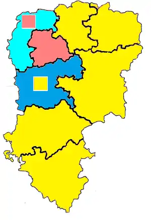 Nuance politique des candidats arrivés en tête dans chaque circonscription au 1er tour dans l'Aisne avec celle des candidats se maintenant au second tour.