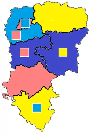 Nuance politique des candidats arrivés en tête dans chaque circonscription au 1er tour dans l'Aisne avec celle des candidats se maintenant au second tour.