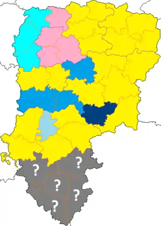 Nuance politique des candidats arrivés en tête dans chaque canton au 1er tour dans le département de l'Aisne.