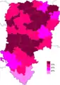 Résultats électoraux de la gauche parlementaire au premier tour par canton.