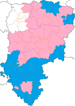 Nuance politique des candidats arrivés en tête dans chaque canton au 2e tour dans le département de l'Aisne.