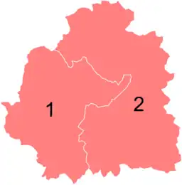 Les circonscriptions à compter de 2012.