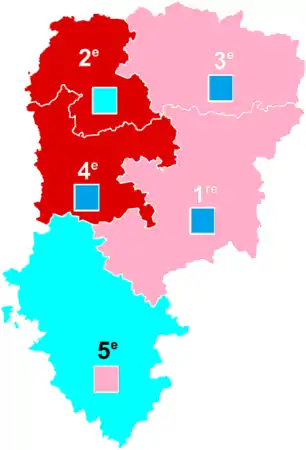 Nuance politique des candidats arrivés en tête dans chaque circonscription au 1er tour dans l'Aisne avec celle des candidats se maintenant au second tour.