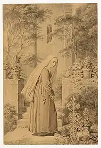 Mademoiselle de La Vallière aux Carmélites par Pierre Révoil, 1er tiers du XIXe siècle, musée des Beaux-Arts de Lyon.