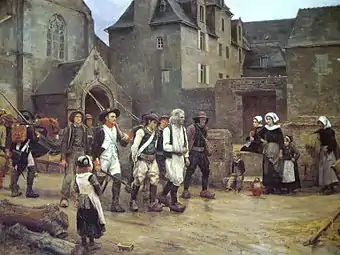 Les Révoltés de Fouesnant ramenés à Quimper par la garde nationale, 1886Jules GirardetMusée de Quimper.