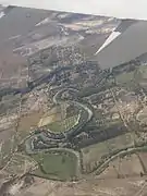 Méandres du fleuve vues depuis un avion.