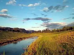 Le fleuve à Desamparados, hameau horticole d'Orihuela (province d'Alicante).