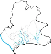 Hydrographie principale de Panama. Le canal est à gauche sur la carte.