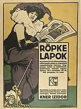 Affiche pour Röpke lapok (une publication d'Izidor Kner) réalisée par Richard Geiger, 1911