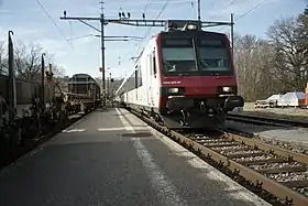 Arrivée d'une composition NPZ Domino formant un train S-Bahn de la ligne S21 du réseau RER Vaud