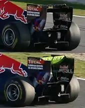 Photo de l'aileron arrière de la Red Bull RB7