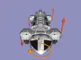 RCS en mode rotation : idem sur un autre axe de rotation.