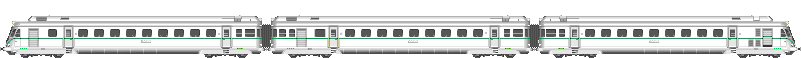 Composition des rames automotrices Fiat Renfe 595 et CP 0500