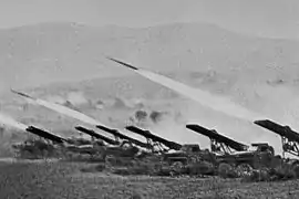 Batteries de Katioucha  pendant la bataille de Stalingrad en 1942.