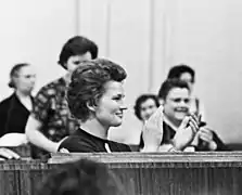 Terechkova photographiée par Max Alpert (1963) durant le Congrès mondial des femmes le 25 juin 1963.