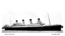 Photographie retouchée du Britannic, avec une coque noire