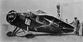 Un RWD-9 pendant l'épreuve de repliage des ailes du concours de 1934.