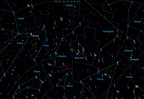 Carte de cette partie du ciel australe