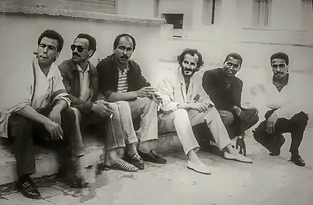 Le groupe mythique Raïna Raï, formé en 1980, qui se démarque de tout ce qui se fait à l’époque sur la scène musicale algérienne et très célèbre à l'étranger.De gauche à droite : Djilali Amarna, Kada Zina, Hachemi Djellouli et Lotfi Attar..